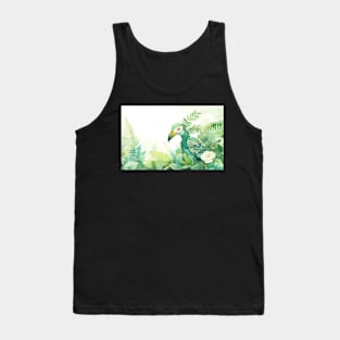 Whimsical and Cute Watercolor Bird Tank Top